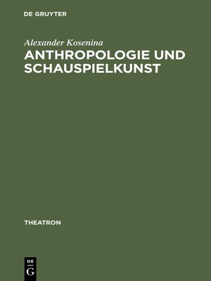 cover image of Anthropologie und Schauspielkunst